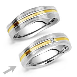 Snubný prsteň z ocele GENEVE pre ženy veľkosť obvod 60 mm