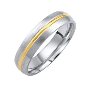 Snubný oceľový prsteň DAKOTA pre mužov aj ženy veľkosť obvod 61 mm