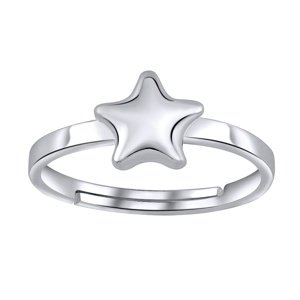 Strieborný prsteň STAR na nohu