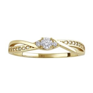 Zlatý prsteň Ellen s Brilliance Zirconia - Y veľkosť obvod 60 mm