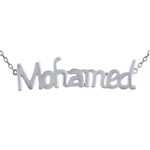 Strieborná retiazka s menom Mohamed