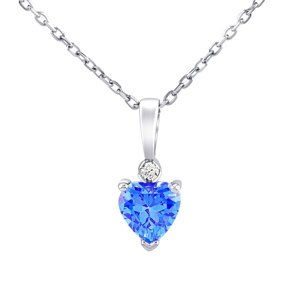 Strieborný náhrdelník srdce Aris so svetlo modrým Brilliance Zirconia
