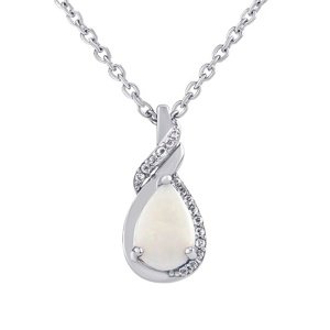 Strieborný náhrdelník Derica s pravým bielym opálom a čírym topazom