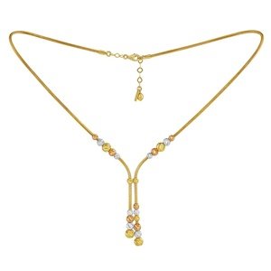 Luxusný zlatý náhrdelník dámsky Laddie s brúsenými farebnými korálkami