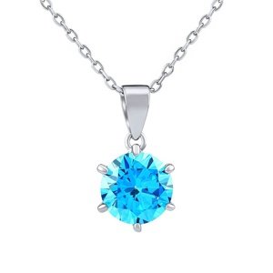 Luxusný strieborný náhrdelník VIVIANA s modrým Brilliance Zirconia