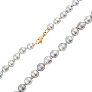 Luxusný perlový náhrdelník Attina z prírodných perál Akoya so zlatým zapínaním