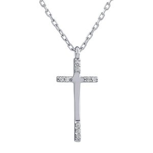 Strieborný náhrdelník Simon s krížikom a Brilliance Zirconia