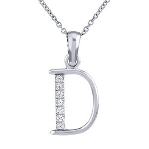 Strieborný náhrdelník s príveskom písmena D s Brilliance Zirconia