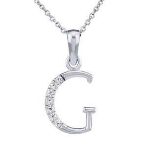 Strieborný náhrdelník s príveskom písmena G s Brilliance Zirconia