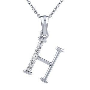 Strieborný náhrdelník s príveskom písmena H s Brilliance Zirconia