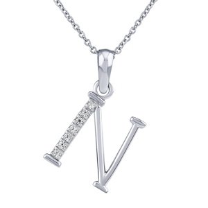 Strieborný náhrdelník s príveskom písmena N s Brilliance Zirconia