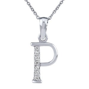 Strieborný náhrdelník s príveskom písmena P s Brilliance Zirconia