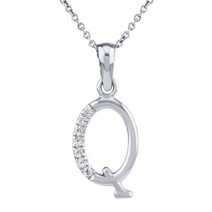Strieborný náhrdelník s príveskom písmena Q s Brilliance Zirconia