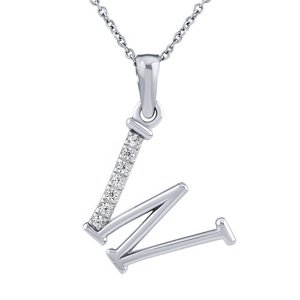 Strieborný náhrdelník s príveskom písmena W s Brilliance Zirconia