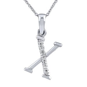 Strieborný náhrdelník s príveskom písmena X s Brilliance Zirconia