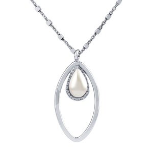 Strieborný náhrdelník Moana s príveskom s pravou perlou