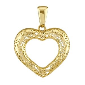 Zlatý prívesok Anfisa s brúseným srdcom zo žltého zlata