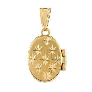 Zlatý oválny medailón Aiša otvárací 24 mm