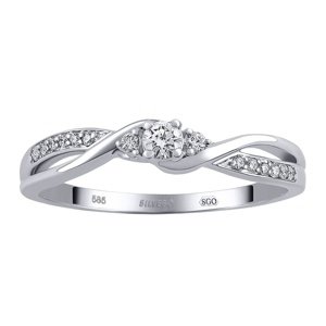 Diamantový prsteň Ellen z bieleho zlata veľkosť obvod 60 mm
