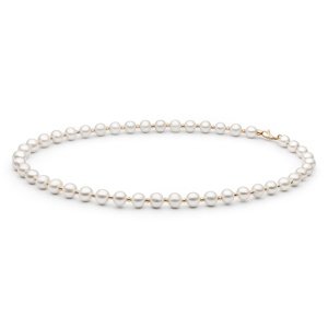 Perlový náhrdelník Magestic z bielych perál so zapínaním z ružového zlata