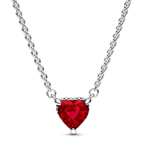 PANDORA náhrdelník Trblietavé červené srdce 392542C01-45