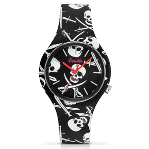 DOODLE pánske hodinky Black Pirates Skull DO42007