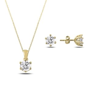 Klenoty Amber Pozlátená sada šperkov - náušnice, náhrdelník