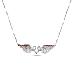 Klenoty Amber Strieborný náhrdelník s anjelskými krídlami