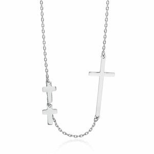 Klenoty Amber Strieborný náhrdelník s krížikmi