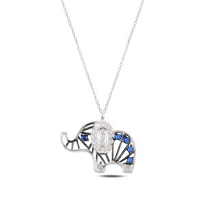 Klenoty Amber Strieborný náhrdelník farebný slon