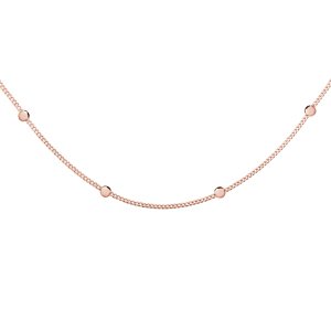Klenoty Amber Strieborný náhrdelník choker - guličky - ružové pozlátenie