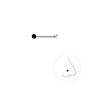 Klenoty Amber Náušnice do nosa - piercing, čierny kryštál Jet 1,5 mm