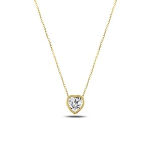 OLIVIE Strieborný náhrdelník ZIRKÓNOVÉ SRDCE GOLD 3154 Ag 925; ≤2,1 g.